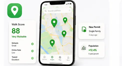 Property and neighbourhood insights map