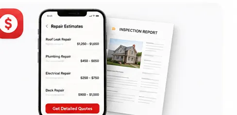 Repair estimates from an inspection report