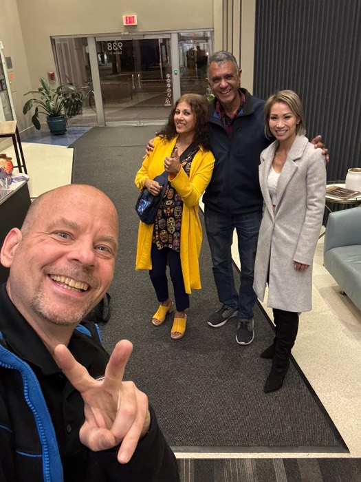Shane Ballard with clients at an inspection